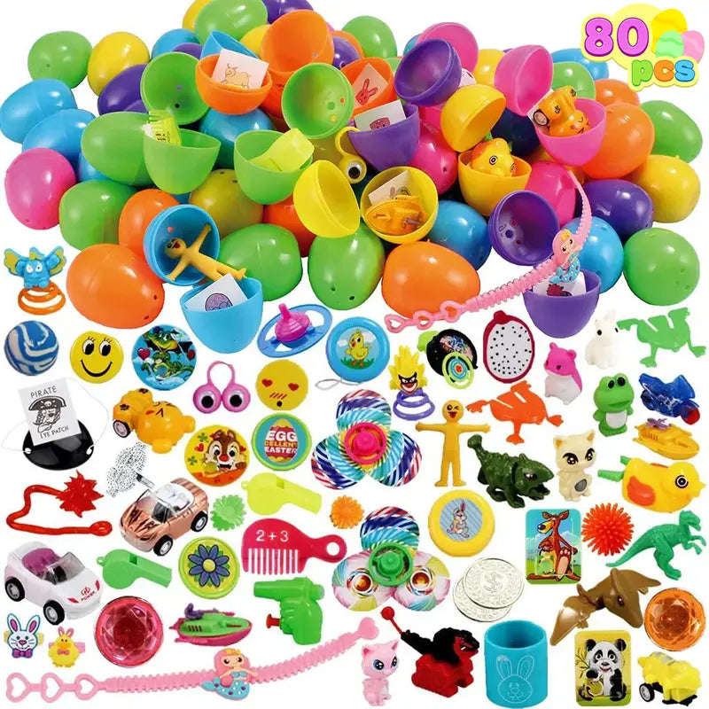 36pcs/48pcs/60pcs/80pcs/100pcs/120pcs/144pcs/160pcs/200pcs Prefilled Easter Eggs Toys