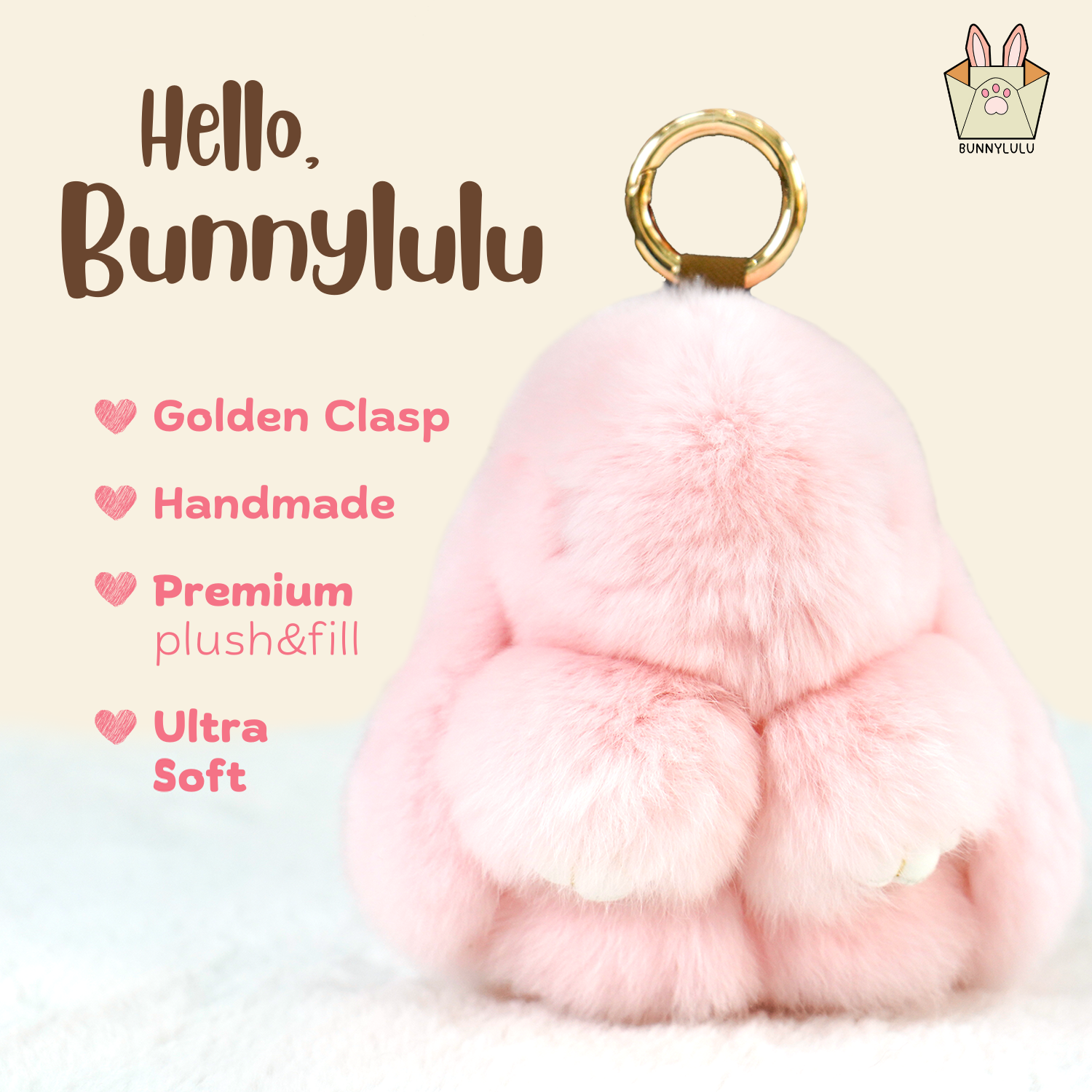 Handmade Plush Bunny Keychain with Metal Tin Box, Gift Options for Birthday Easter