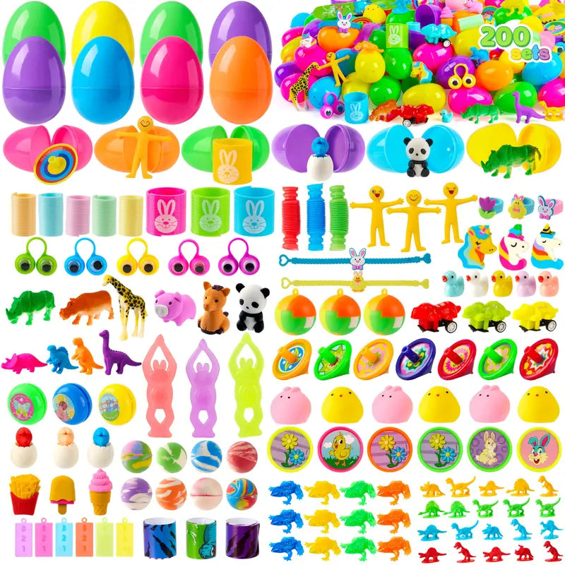 36pcs/48pcs/60pcs/80pcs/100pcs/120pcs/144pcs/160pcs/200pcs Prefilled Easter Eggs Toys