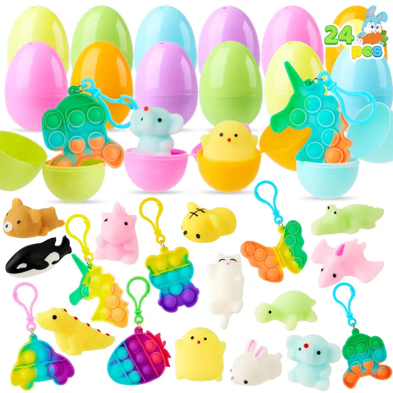 36pcs/48pcs/60pcs/80pcs/100pcs/120pcs/144pcs/160pcs/200pcs Prefilled Easter Eggs Toys