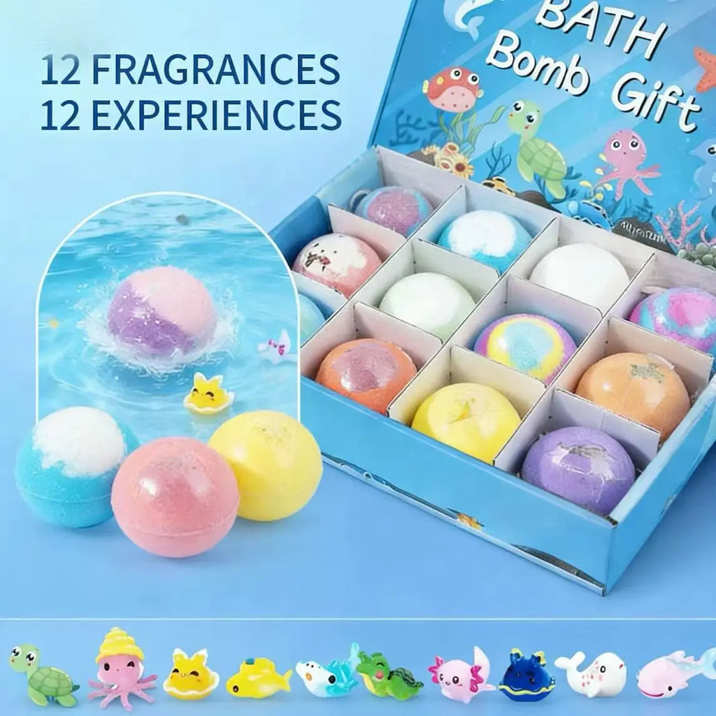 ✨ Magical Surprise Bath Bombs for Kids | 12-Pack Gift Set with Hidden Toys