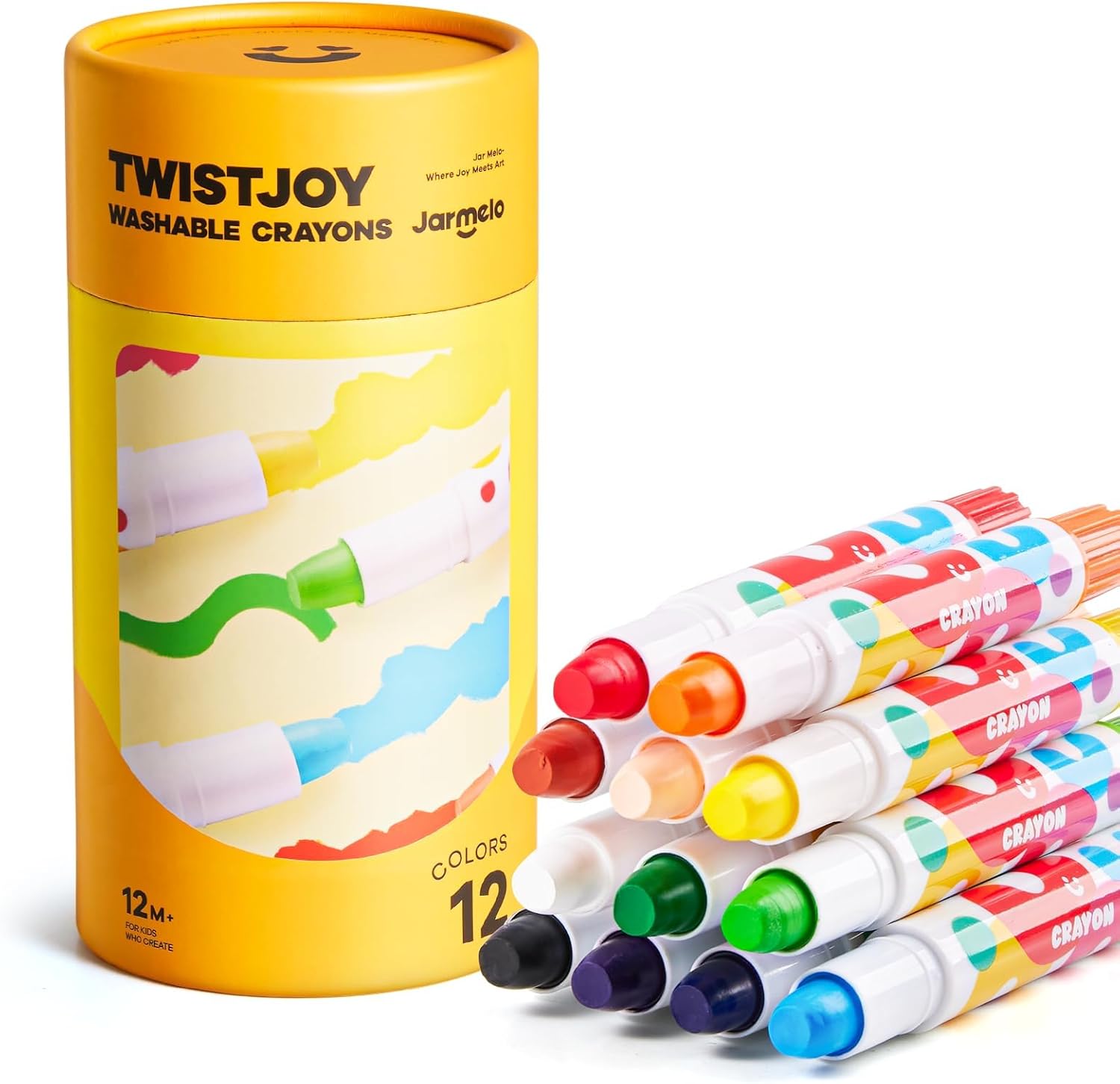 Jumbo Crayons for Toddlers, 36 Colors TwistJoy Non Toxic Washable Crayon