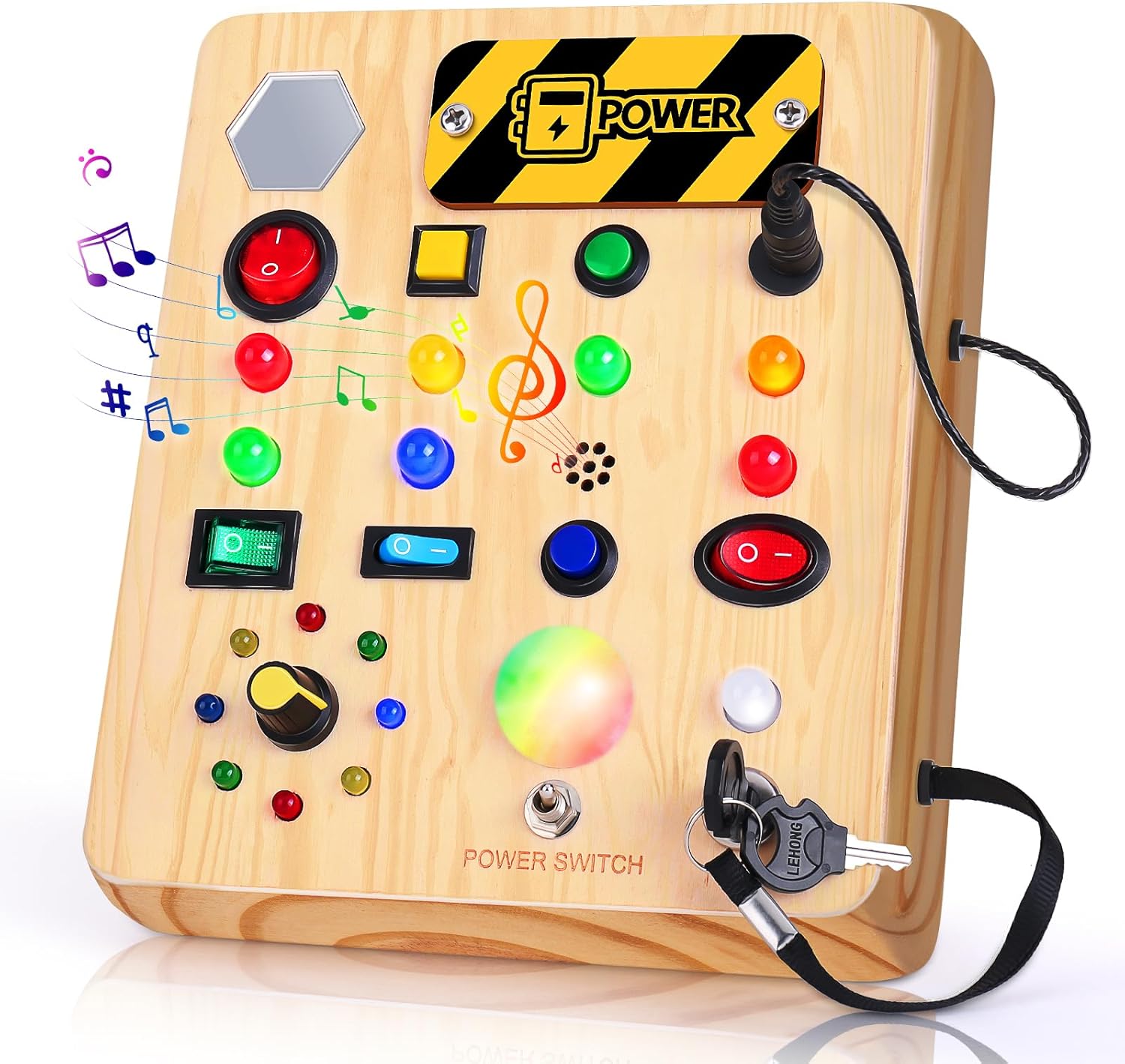 Montessori LED Busy Board | Wooden Sensory Switch Toy 💡