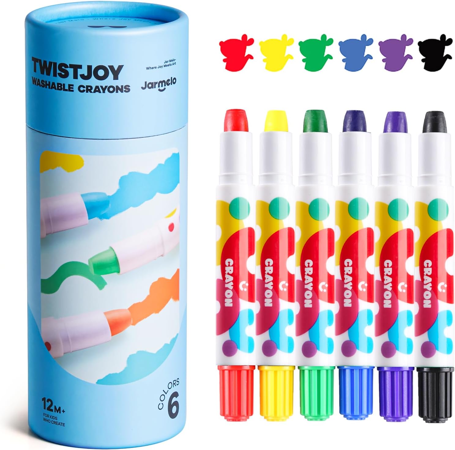 Jumbo Crayons for Toddlers, 36 Colors TwistJoy Non Toxic Washable Crayon