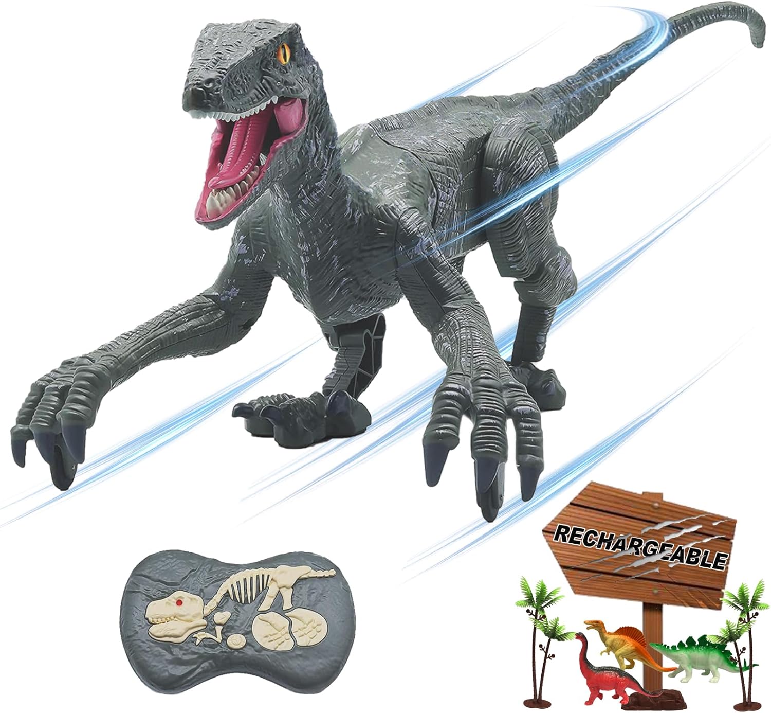 ⏰Kids' Gifts 💥 Remote Control Dinosaur Jurassic T Rex Toys for Boys Electronic RC Spray Raptor Walking Roaring Tyrannosaurus Rex Realistic 18.1" Rechargeable Birthday Gift for Kids Girls 3 4 5 6 7