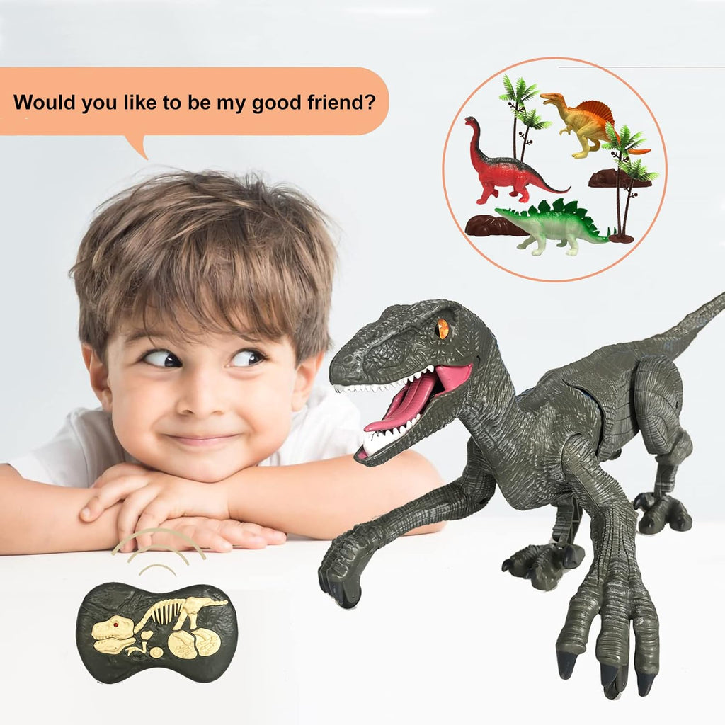 ⏰Kids' Gifts 💥 Remote Control Dinosaur Jurassic T Rex Toys for Boys Electronic RC Spray Raptor Walking Roaring Tyrannosaurus Rex Realistic 18.1" Rechargeable Birthday Gift for Kids Girls 3 4 5 6 7