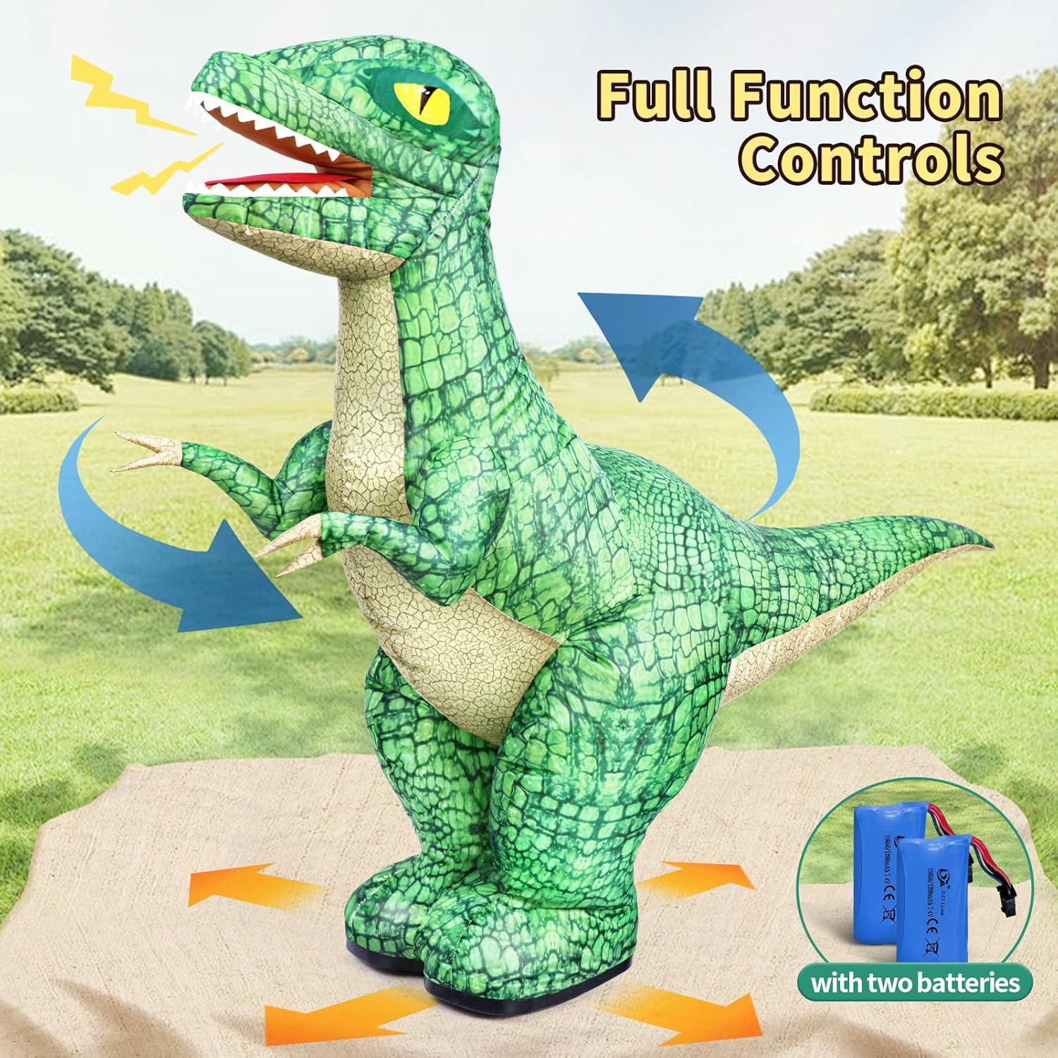 2.4GHZ Remote Control Inflatable Dinosaur Toy for Kids,Electric Toy Dinosaur with 360°Rotation,Forward & Backward,Rechargeable Walking Dinosaur Toy for Boys Kids Age 6-8 8-12 Birthday Gifts
