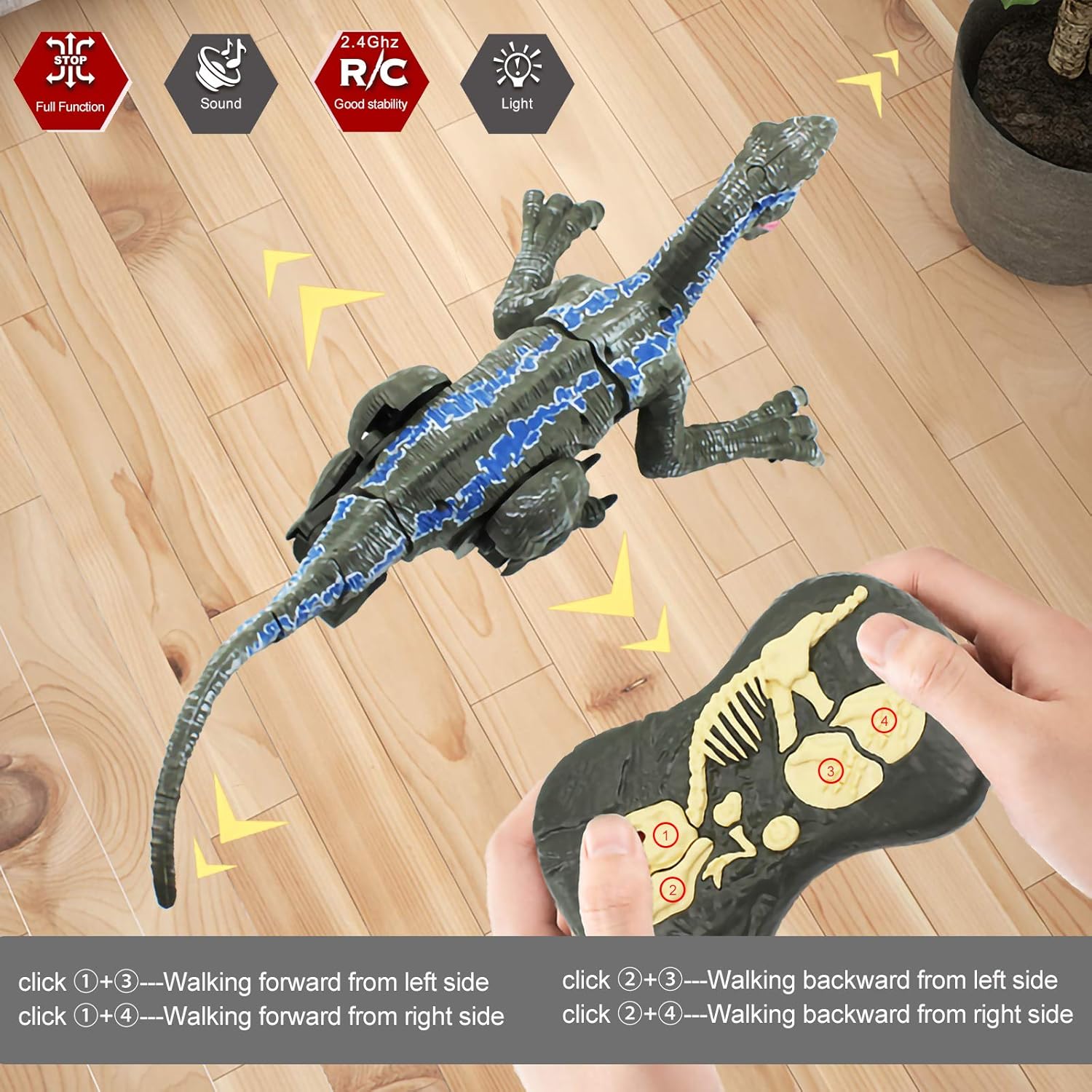 ⏰Kids' Gifts 💥 Remote Control Dinosaur Jurassic T Rex Toys for Boys Electronic RC Spray Raptor Walking Roaring Tyrannosaurus Rex Realistic 18.1" Rechargeable Birthday Gift for Kids Girls 3 4 5 6 7