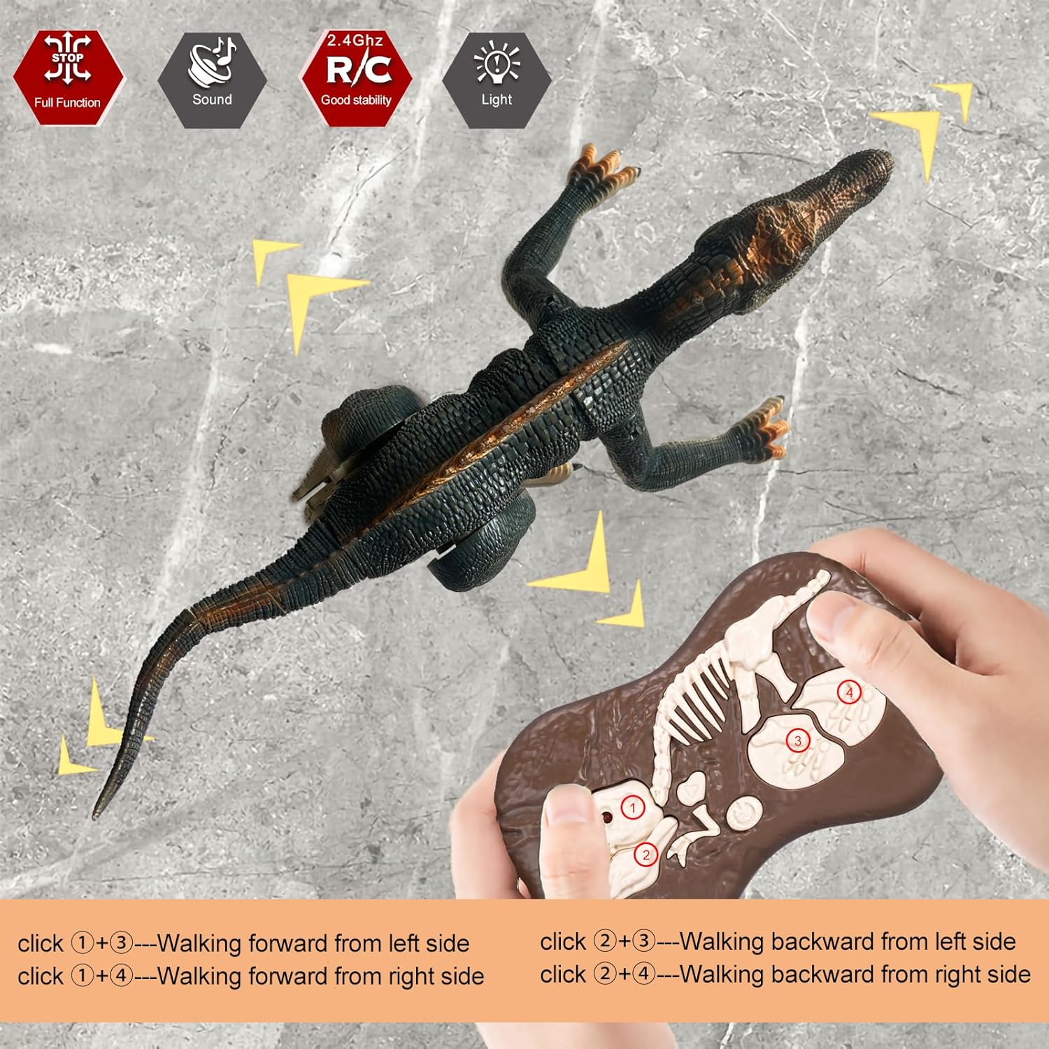 ⏰Kids' Gifts 💥 Remote Control Dinosaur Jurassic T Rex Toys for Boys Electronic RC Spray Raptor Walking Roaring Tyrannosaurus Rex Realistic 18.1" Rechargeable Birthday Gift for Kids Girls 3 4 5 6 7