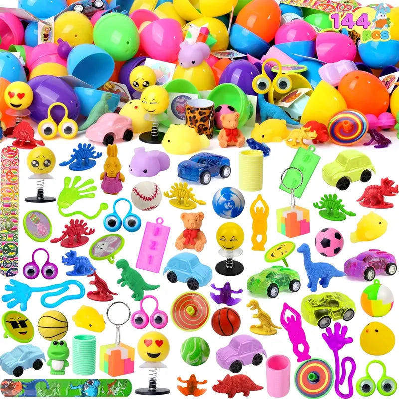 36pcs/48pcs/60pcs/80pcs/100pcs/120pcs/144pcs/160pcs/200pcs Prefilled Easter Eggs Toys
