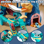 Dinosaur Race Track Playset Toys for Kids Car Ramp Track Set Toys Adventure Car Garage Parking Toy