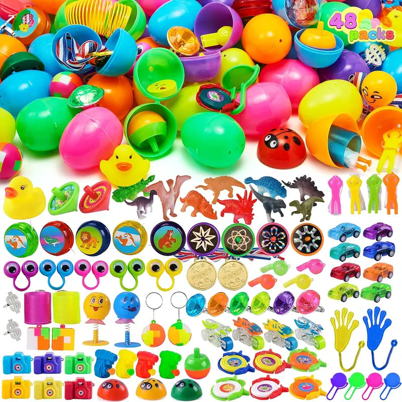 36pcs/48pcs/60pcs/80pcs/100pcs/120pcs/144pcs/160pcs/200pcs Prefilled Easter Eggs Toys