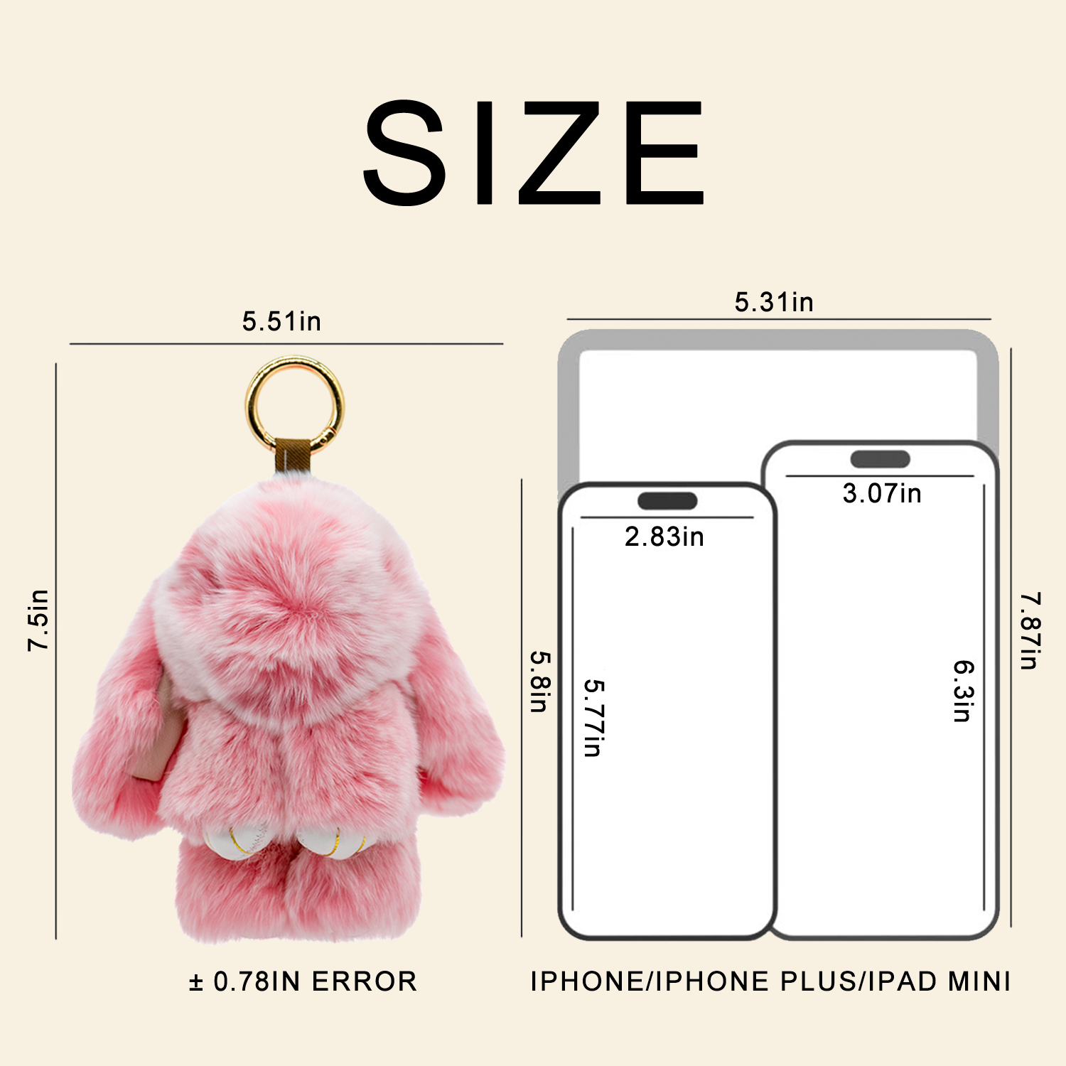 Handmade Plush Bunny Keychain with Metal Tin Box, Gift Options for Birthday Easter